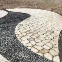 湖州 黄金麻冰裂纹地铺石工地铺装案例