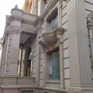 湖州 黄金麻花岗岩光面别墅外墙干挂施工完成