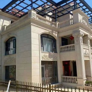 湖州 黄金麻花岗岩荔枝面别墅外墙干挂