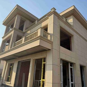 湖州 黄金麻花岗岩石材荔枝面外墙干挂效果展示