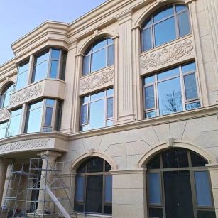 湖州 黄金麻花岗岩别墅外墙干挂