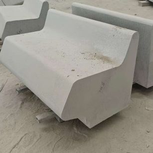 湖州 芝麻白花岗岩异形坐凳，石凳