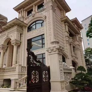 湖州 黄金麻花岗岩别墅外墙干挂效果展示