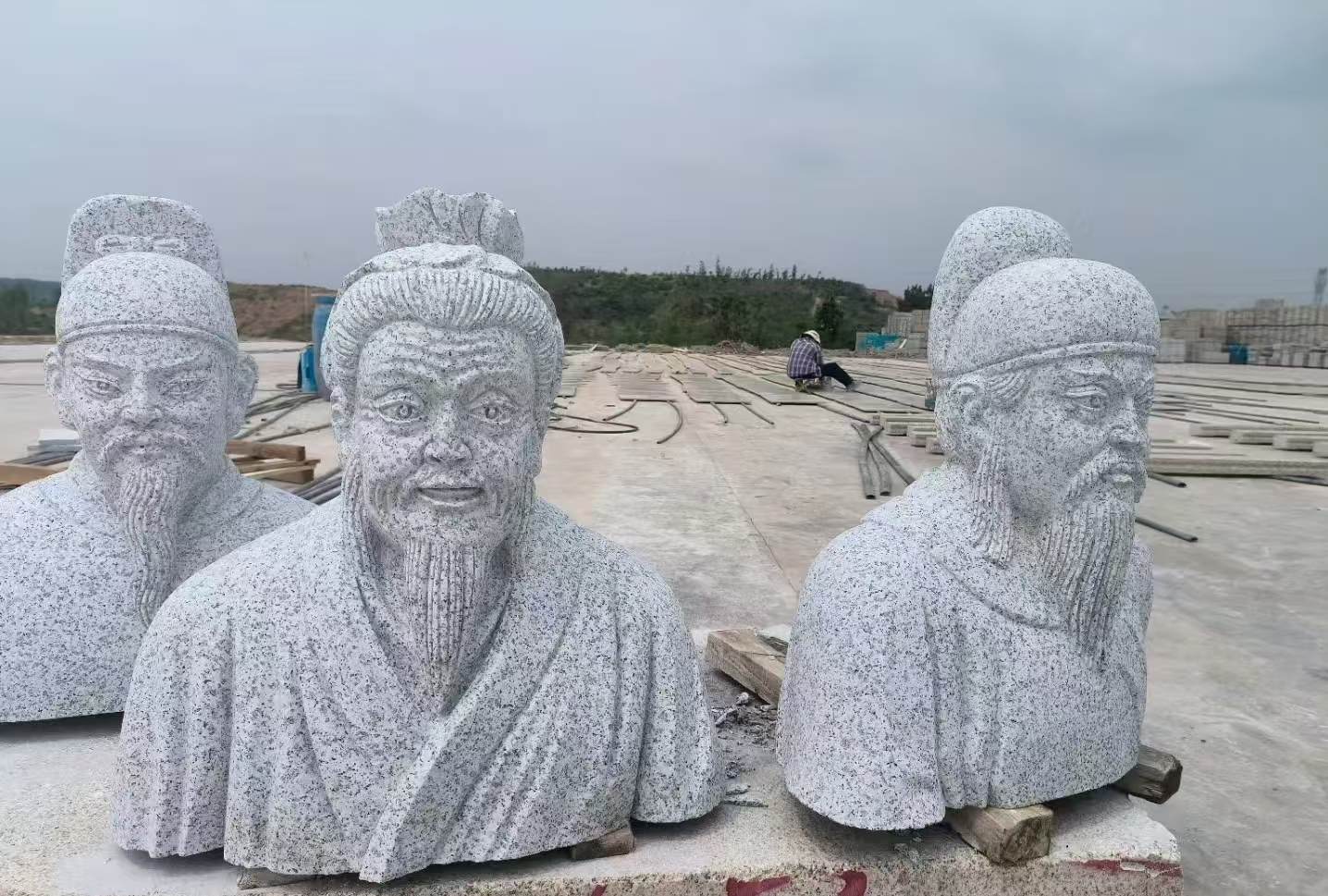 湖州 白麻花岗岩石材人物立体雕刻