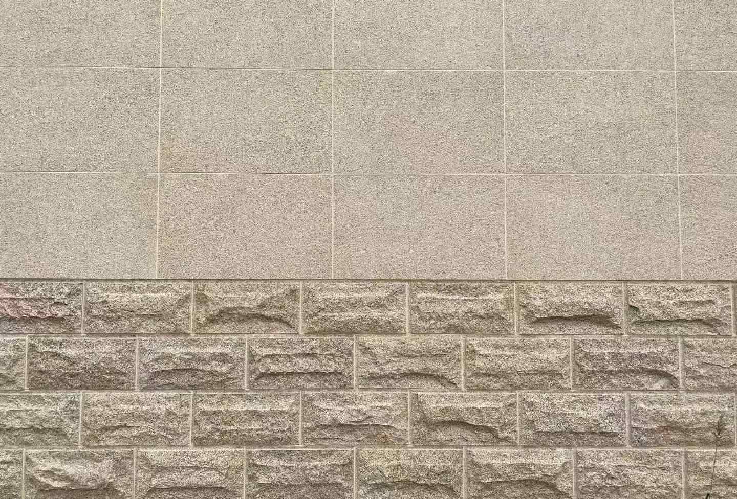 湖州 黄金麻自然面蘑菇石配荔枝面干挂